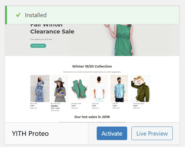 Add Themes proteo WordPress