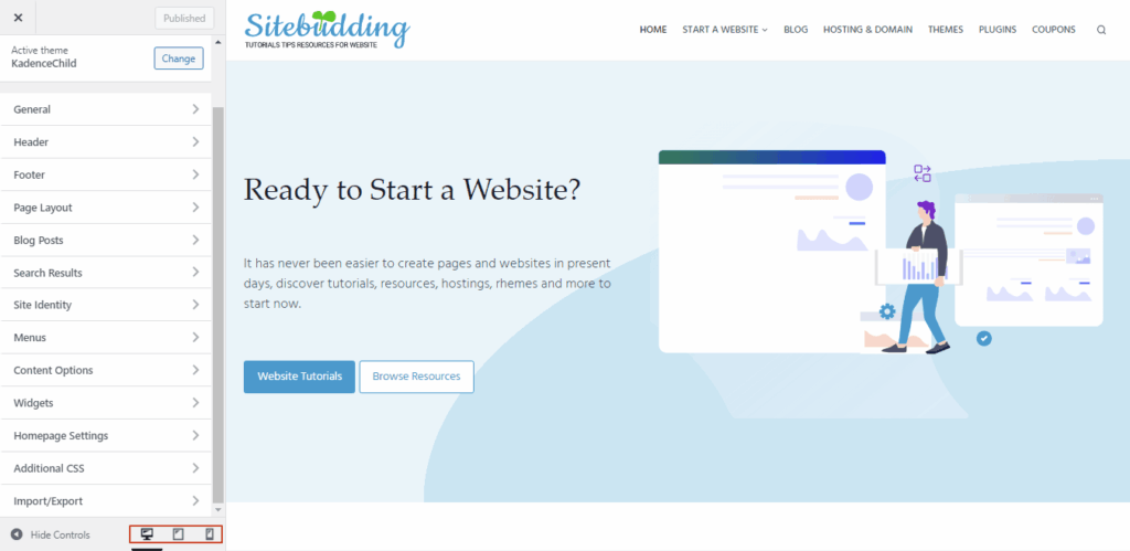 Customize Wordpress