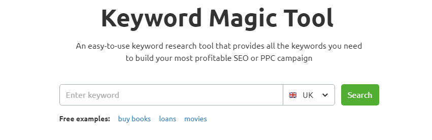 Keyword Magic Tool Keyword Generator by Semrush