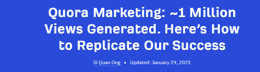 Quora Marketing 1 Million Views Generated Here s How to Replicate Our Success
