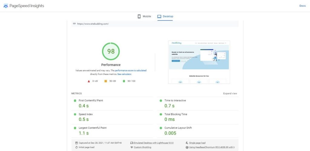 PageSpeed Insights 1