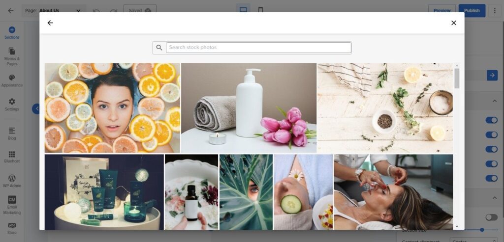 Bluehost Website Builder stockimages