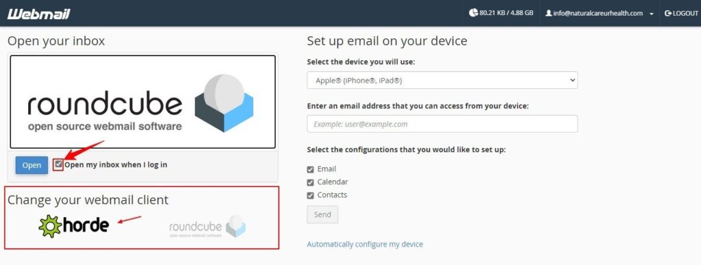 Webmail Main login