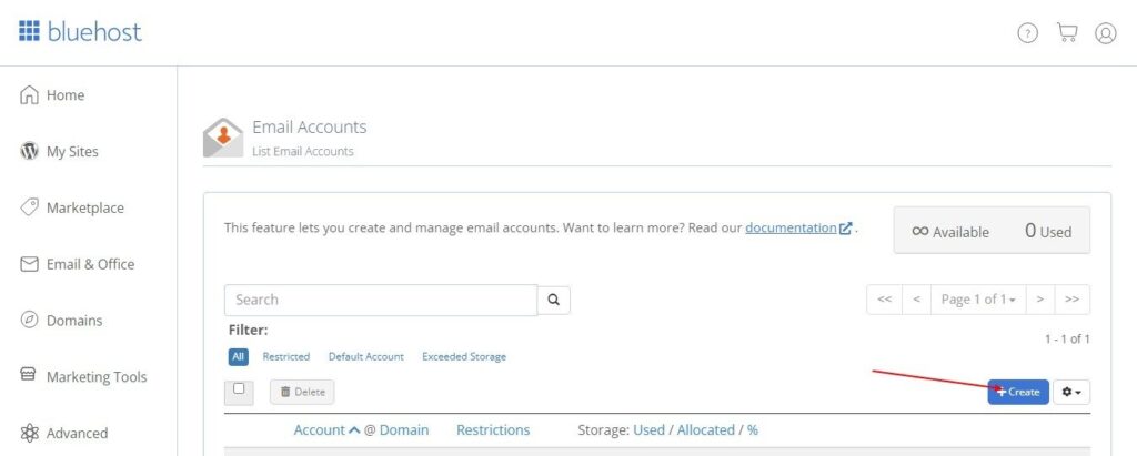 cPanel create Email Accounts