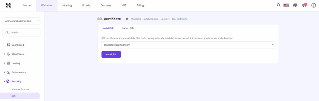 install ssl on hostinger3