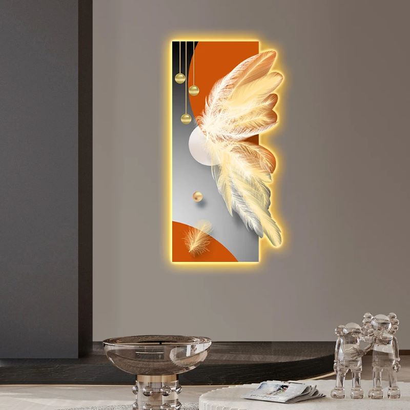 Feather LED Acrylic wall art